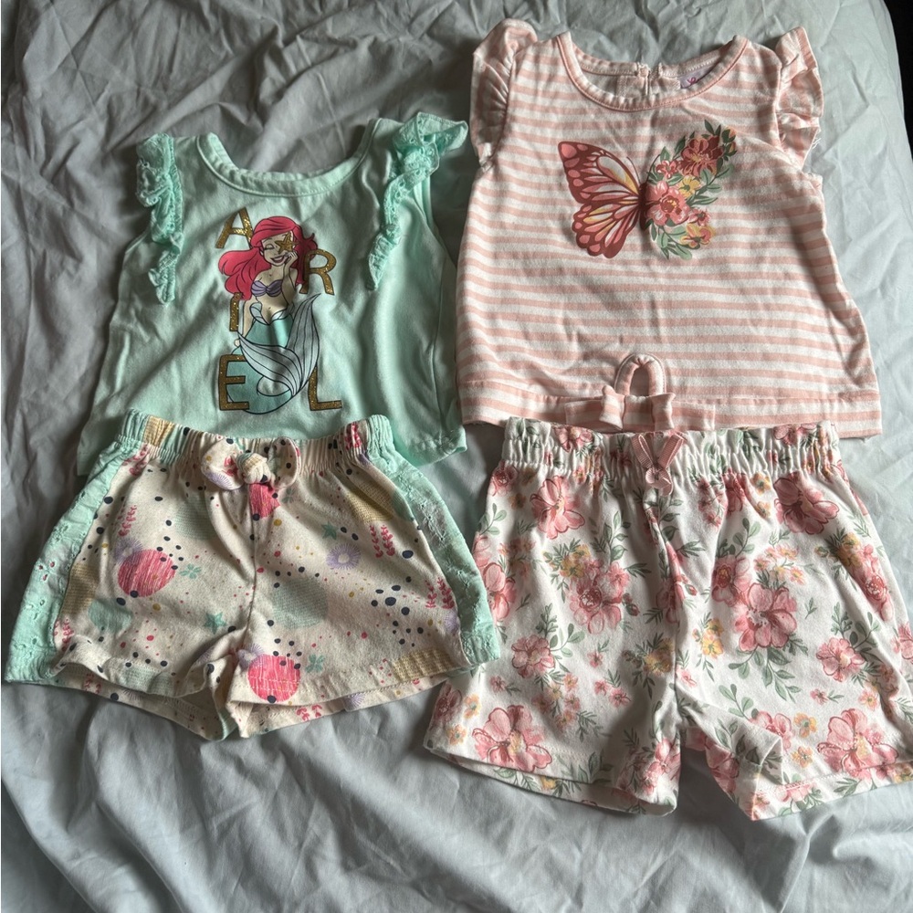 Kids Pajamas Set with Butterfly and Mermaid Designs